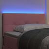 vidaXL LED Headboard with LED Strip Lights Manual Pink 80 cm Polyester