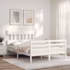vidaXL Bed Frame without Mattress White 140x200 cm Solid Wood