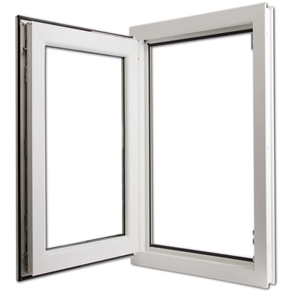 vidaXL Triple Glazing Tilt & Turn PVC Window Handle on the Right 600 x 1000 mm