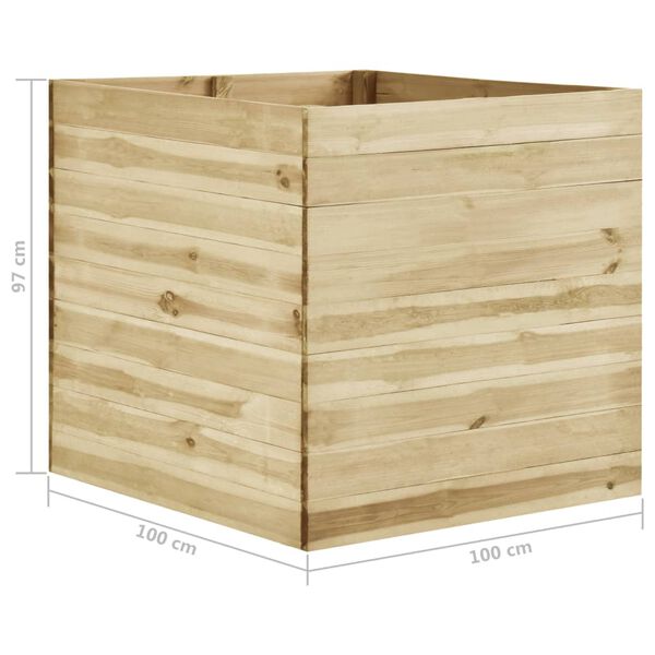 vidaXL Garden Raised Bed 100x100x97 cm Impregnated Pinewood