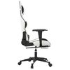 vidaXL Gaming Chair with Footrest White and Black Faux Leather