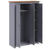 vidaXL 3-Door Wardrobe Grey 118x50x171.5 cm Pine Panama Range