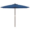 vidaXL Garden Parasol with Wooden Pole Azure Blue 299x240 cm