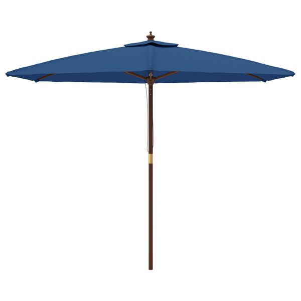 vidaXL Garden Parasol with Wooden Pole Azure Blue 299x240 cm