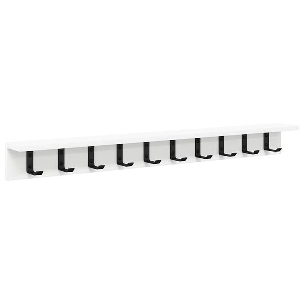 vidaXL Wall-Mounted Coat Rack Wall-mounted White 100 x 10.5 x 10.5 cm