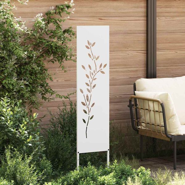 vidaXL Garden Privacy Screen White 32 x 140 cm Cold-rolled steel