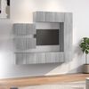 vidaXL 8 Piece TV Cabinet Set Grey Sonoma Engineered Wood