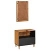 vidaXL Bathroom Furniture Set with Shelf 2 pcs Brown Engineered Wood