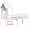 vidaXL High Sleeper Bed without Mattress White 90x200 cm Solid Wood Pine