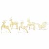 vidaXL LED Reindeers 5 pcs 40 LEDs Gold 44 x 18 x 65.5 cm PET