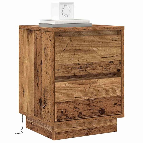 vidaXL Bedside Cabinet Old Wood 39 x 34.5 x 50 cm Engineered wood