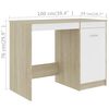 vidaXL Desk White and Sonoma Oak 100x50x76 cm Engineered Wood