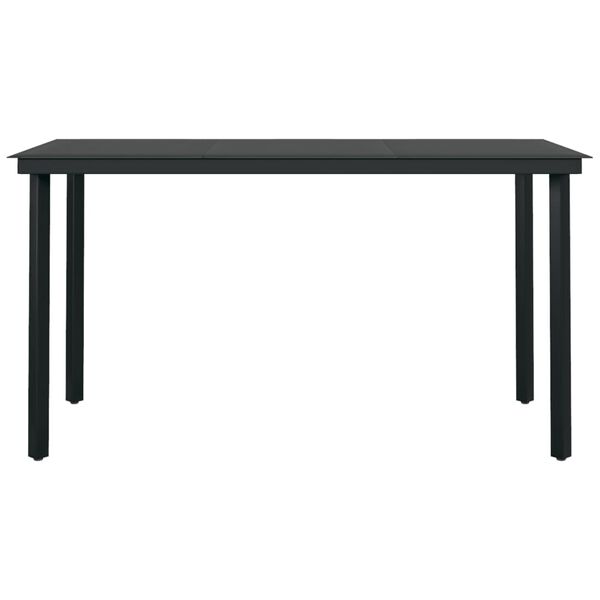 vidaXL 7 Piece Garden Dining Set Grey and Black