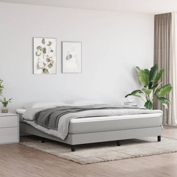 vidaXL Box Spring Bed Frame Light Grey Super King Fabric (UK/IE/FI/NO only)
