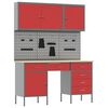 vidaXL Work Cabinet with Drawer 8 pcs Red Engineered Wood and Steel