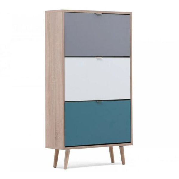 Finori Shoe Cabinet 42 Sonoma Oak and Tricolour