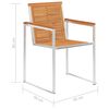 vidaXL Garden Chairs 8 pcs Solid Acacia Wood and Stainless Steel