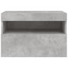 vidaXL TV Wall Cabinet with LED Lights Concrete Grey 60x30x40 cm