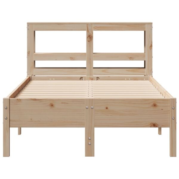 vidaXL Bed Frame without Mattress 75x190 cm Small Single Solid Wood Pine