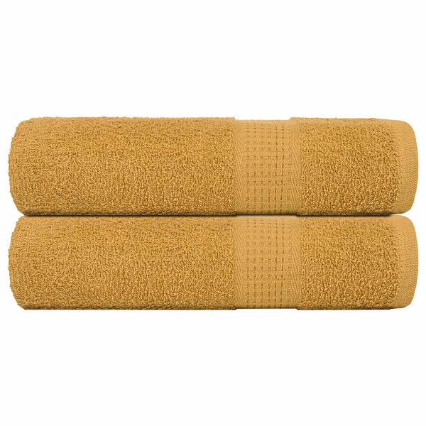 vidaXL Shower Towels "FROGN" 2 pcs Gold 70x140 cm 360 gsm