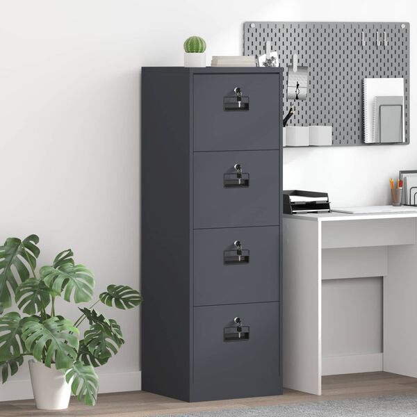 vidaXL File Cabinet Anthracite 45.5 x 42 x 139 cm Cold-Rolled Steel