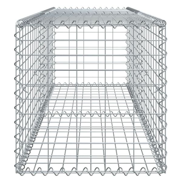 vidaXL Gabion Basket with Cover 200x50x50 cm Galvanised Iron