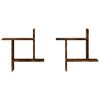 vidaXL Wall Shelves 2 pcs Smoked Oak 50x12x50 cm Engineered Wood