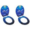 vidaXL Toilet Seats with Lids 2 pcs MDF Dolphin