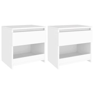 vidaXL Bedside Cabinets 2 pcs White 40x30x39 cm Engineered Wood