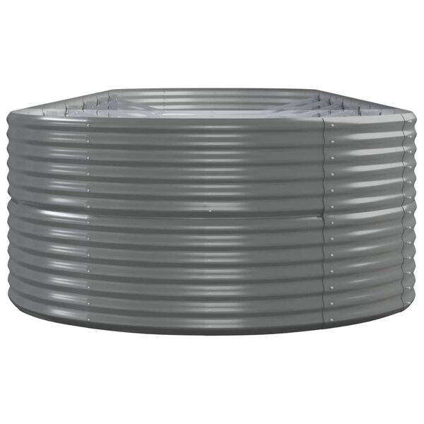 vidaXL Garden Raised Bed Powder-coated Steel 510x140x68 cm Grey