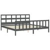 vidaXL Bed Frame without Mattress Grey 200x200 cm Solid Wood Pine
