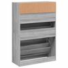 vidaXL Shoe Cabinet with 2 Flip-Drawers Grey Sonoma 80x34x116 cm