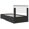 vidaXL Bed Frame Black and Silver 75 x 190 cm Engineered Wood