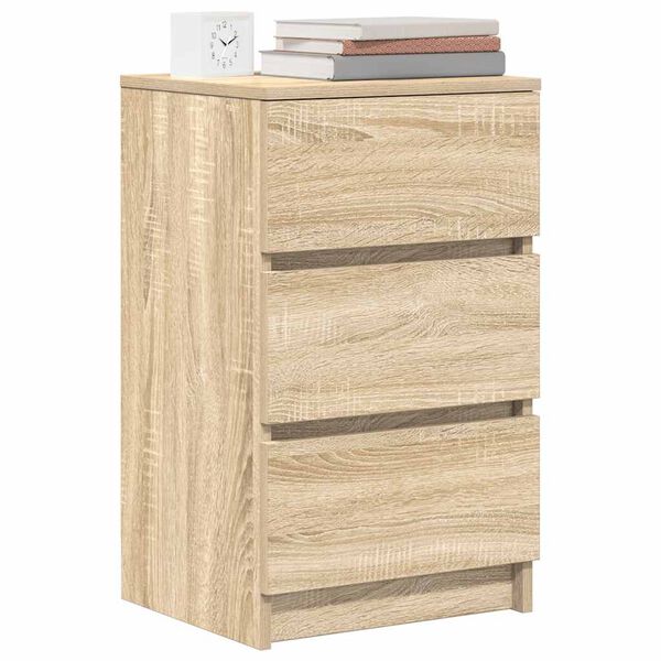 vidaXL Bedside Cabinet with 3 Drawers Sonoma Oak 39x35x65 cm