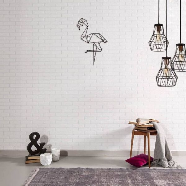 Homemania Wall Decoration Flamingo 31x50 cm Steel Black