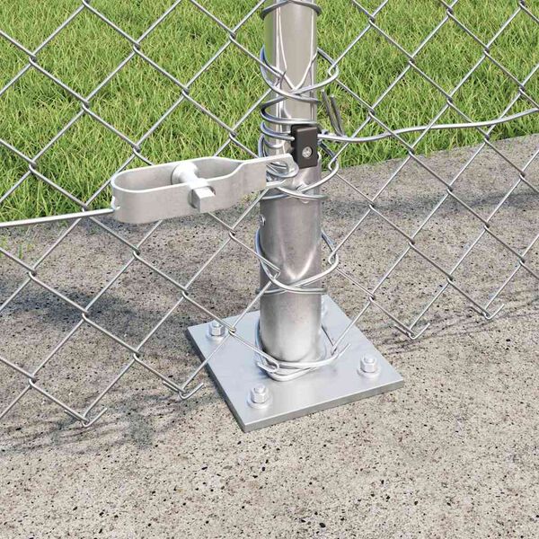 vidaXL Fence Post Silver 10 x 1.5 m (40 x 40 mm mesh) Steel