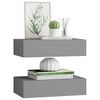 vidaXL Wall-mounted Drawer Shelves 2 pcs Grey 40x23.5x10cm MDF