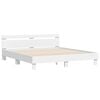 vidaXL Bed Frame with LED without Mattress White 180x200 cm Super King