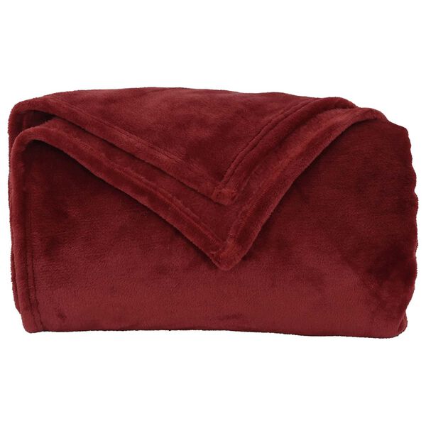 vidaXL Throw Blanket Bordeaux Red 220 x 240 cm Fleece