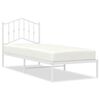 vidaXL Metal Bed Frame without Mattress with Headboard White 90x190cm