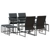 vidaXL Garden Dining Set 9 pcs Black Steel