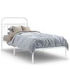 vidaXL Metal Bed Frame without Mattress with Headboard White 90x200cm