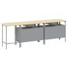 vidaXL Work Bench Set with Drawer 3 pcs Black 255 x 55 x 85 cm Steel