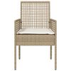 vidaXL Garden Chair 2 pcs Beige 53 x 60 x 85cm Poly Rattan