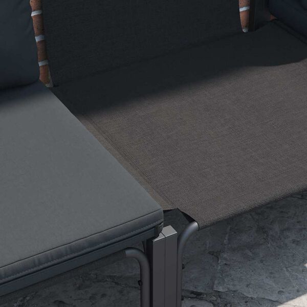 vidaXL Garden Sofa Set with Cushion Anthracite Steel