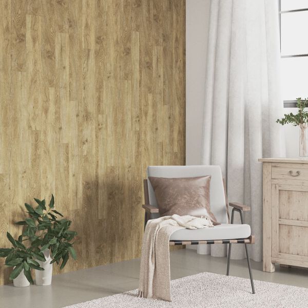 vidaXL Wall Panels Wood Look Brown PVC 2.06 m²