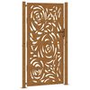 vidaXL Garden Gate 100x200 cm Weathering Steel Flame Design