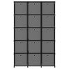 vidaXL 15-Cube Display Shelf with Boxes Black 103x30x175.5 cm Fabric