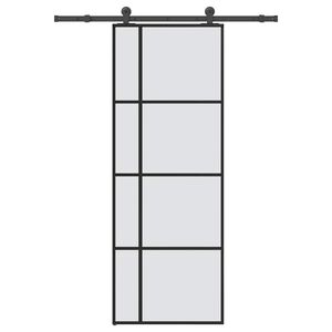 vidaXL Sliding Door with Hardware Set 76x205 cm ESG Glass&Aluminium