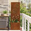 vidaXL Garden Privacy Screen Floral Rusty 50 x 140 cm Weathering steel
